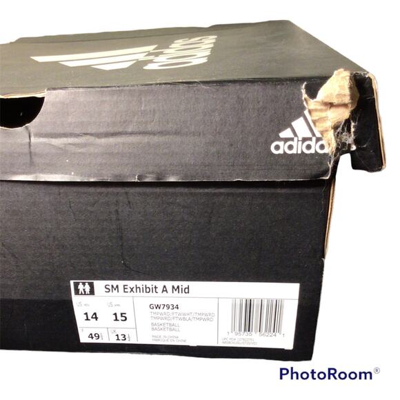 ADIDAS MENS SIZE 14 NIB EXHIBIT A SM RED SAMPLE MID BASKETBALL SHOES GW7934
